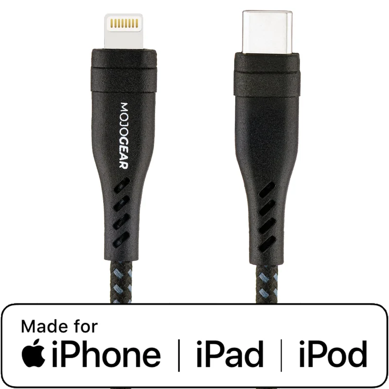 2x MOJOGEAR Apple Lightning auf USB-C Kabel Extra Stark [DUOPACK]