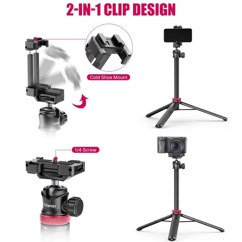 Ulanzi MT-44 Selfie-Stick-Stativ für Telefon und Kamera - 146 cm