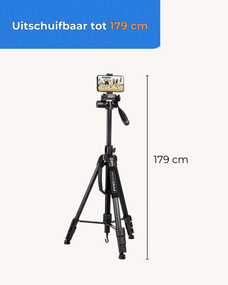 MOJOGEAR 179 cm 3-in-1-Kamera- und Telefonstativ: Dreibein, Einbeinstativ und horizontaler Arm