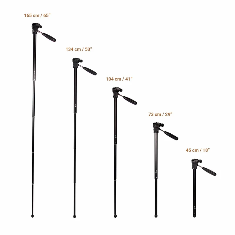 MOJOGEAR 179 cm 3-in-1-Kamera- und Telefonstativ: Dreibein, Einbeinstativ und horizontaler Arm
