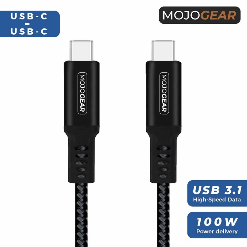 MOJOGEAR CHARGE+ Combo: 65W Ladegerät mit 1,5 Meter USB-C Kabel | Passend für Samsung/iPhone 15/16