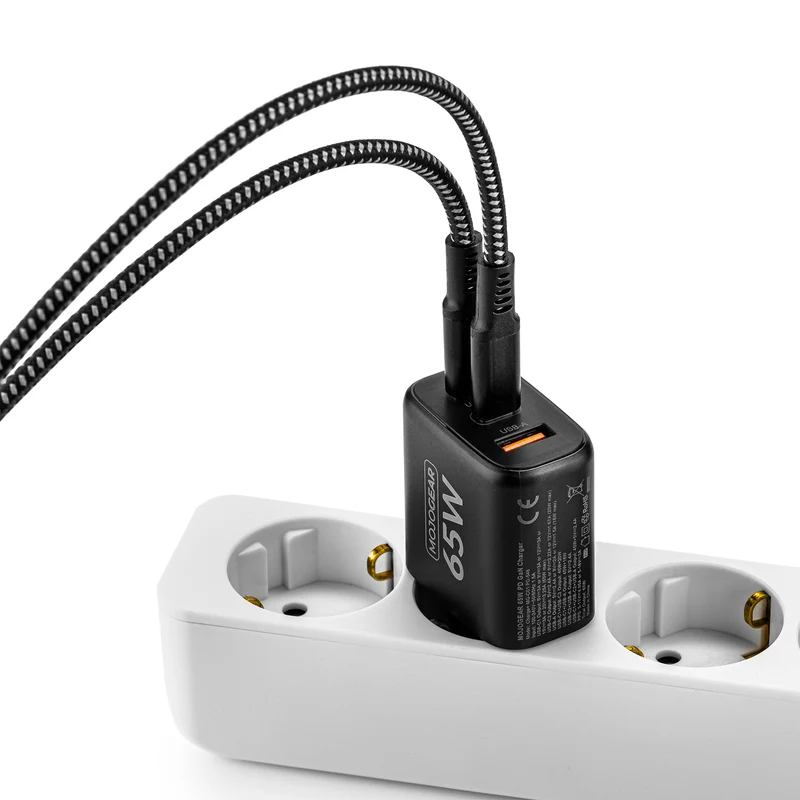 MOJOGEAR CHARGE+ Combo: 65W Ladegerät mit 1,5 Meter USB-C Kabel | Passend für Samsung/iPhone 15/16