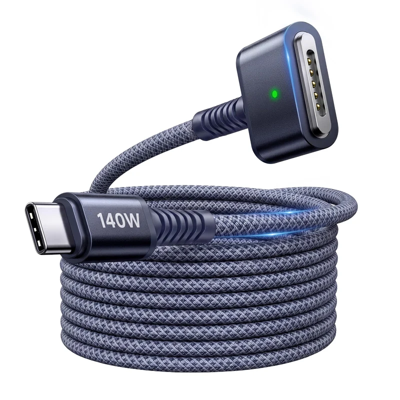 LifeBeam 140W USB C to Magnetic Safe 3 Cable for MacBook Pro/Air, 6.6FT
