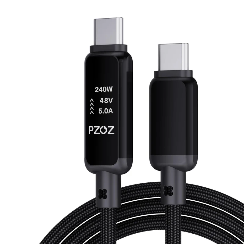pzoz USBC to USBC Cable, 240W PD 3.1 Fast Charging with LED Display