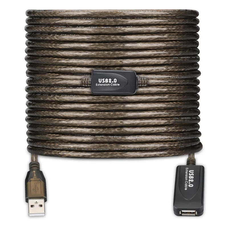 LDKCOK USB 2.0 Type A Male to A Female Active Repeater Extension Cable 60ft, High Speed 480 Mbps