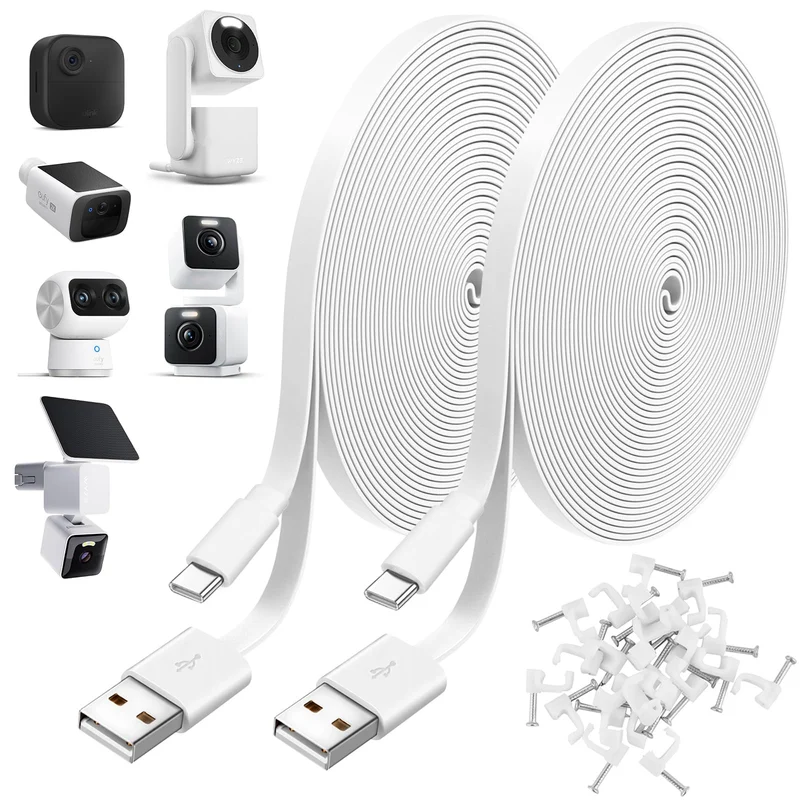 Uogw Type C Cable for WYZE Duo Cam Pan,WYZE Cam Pan v4,Petcube Cam Indoor/Petcube Cam 360/TPLink Tapo C120,Blink mini2,Blink Ou