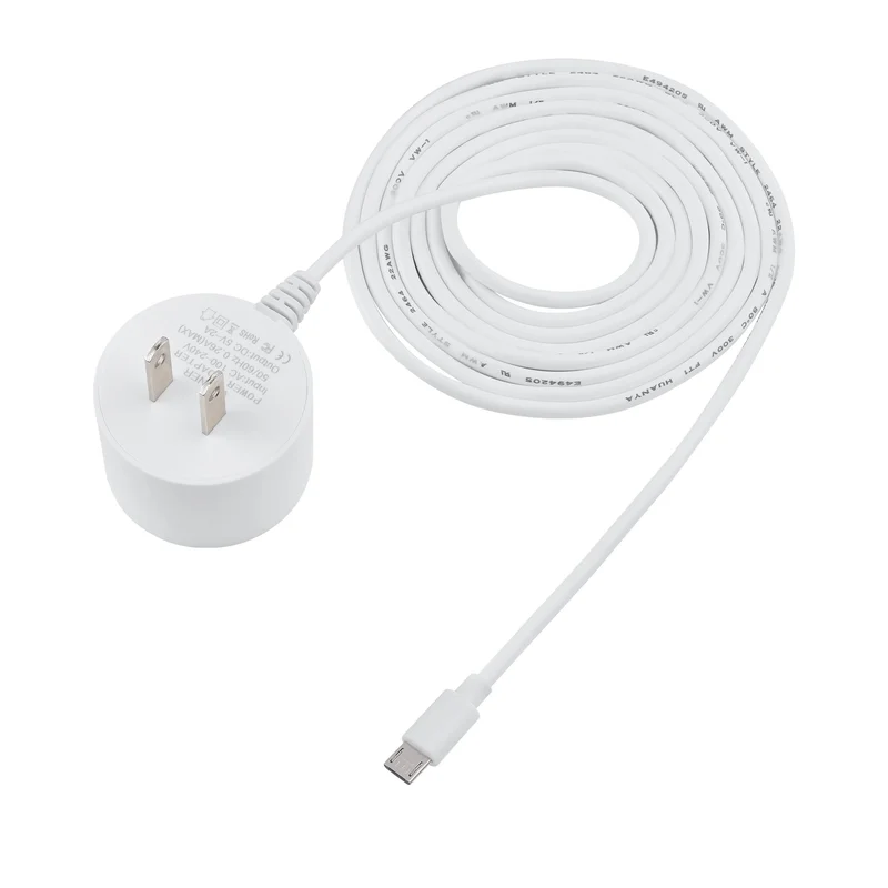 Power Adapter Compatible with Google Home Mini Power Cable Micro B Power Adapter (Long)