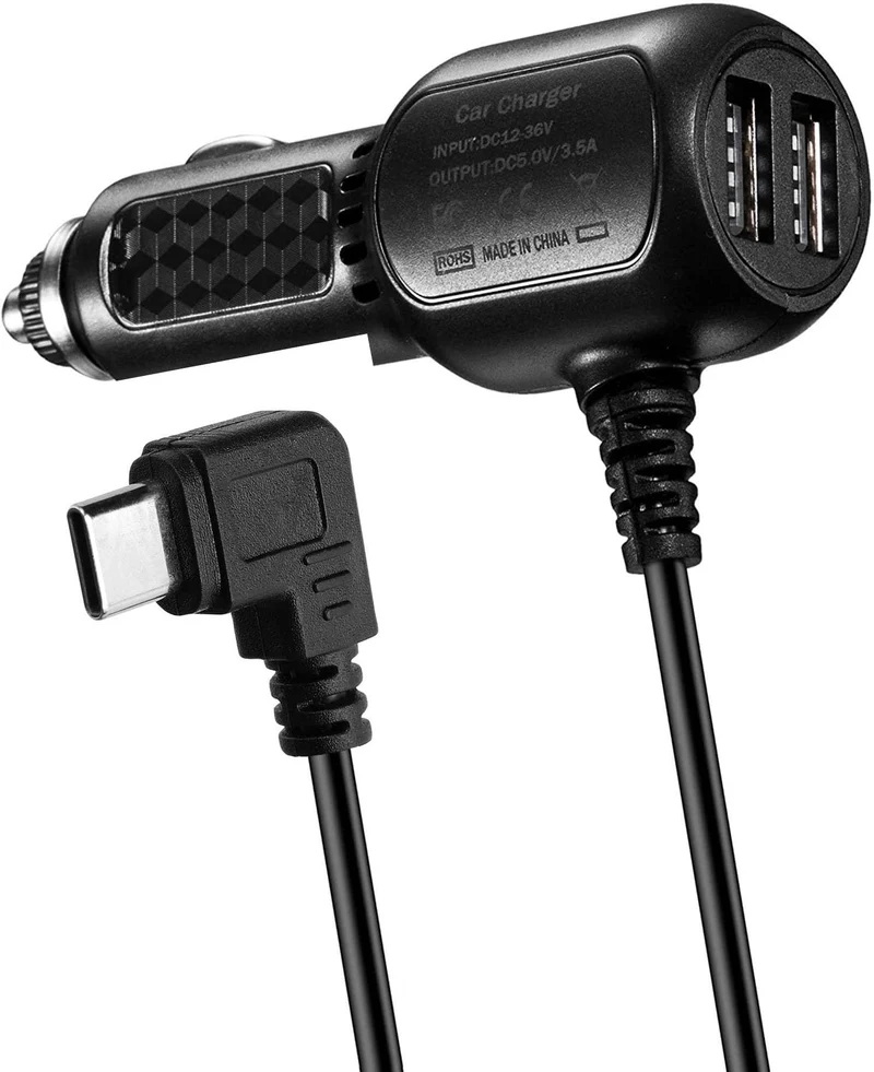 Dash Cam Type C Power Cable Adapter USBC Port Dashcam Compatible for REDTIGER F7N /F7NP,WOLFBOXG840S G850 Dash Cam