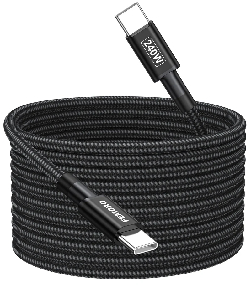 240W USBC Charge Cable, 240 Watt PD Type C Fast Charging Charger Cord 15ft