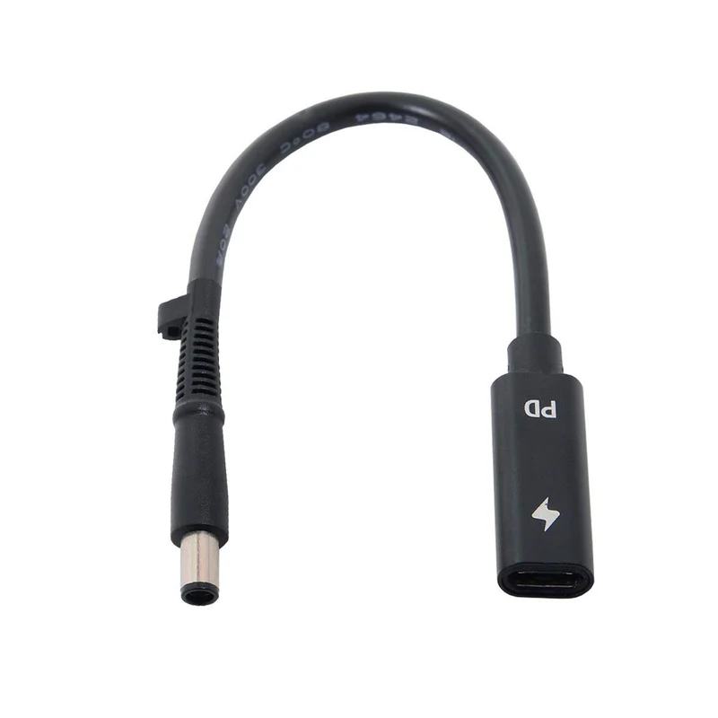 cablecc Type C USBC Female Input to DC 7.4x5.0mm Power PD Charge Cable fit for HP Laptop 1820V