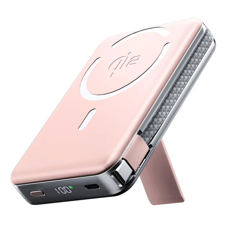 Nexoephy Qi2 Certified 35W 10000mAh Magnetic Power Bank, Slim Portable Charger with USBC Cable and Foldable Stand, Fast Chargin