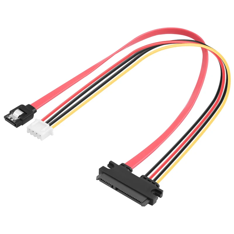ELFJMZP SATA Data Power Combo Cable XH2.54 4PIN to 7+15P 2in1 Adapter for HDD SSD Optical Drive, 6Gbps HighSpeed SATA III C