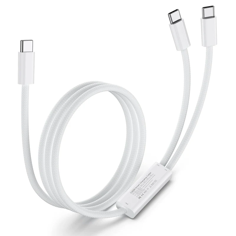 Mxcudu USB C to Dual USB C 140W Max Charging Cable, USB C Splitter 4.9ft
