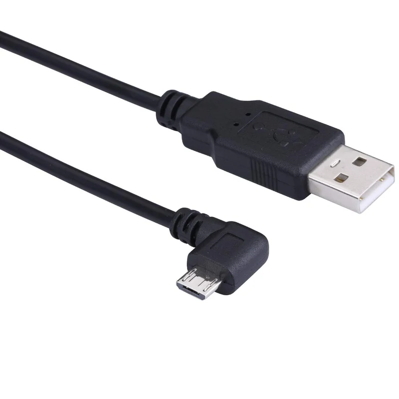 LARRITS 5M USB 2.0 A to Micro B USB Power Cable Charge Cord 90 Degree Left Angle with 5pc Wiring Clips for Garmin Dash Cam 55 Mi