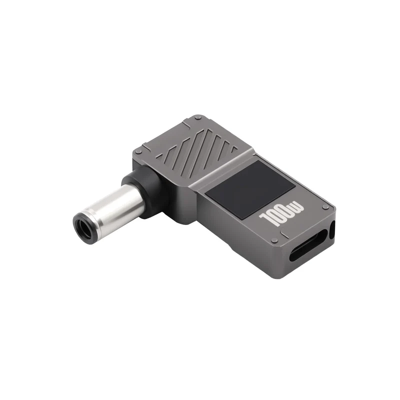 Danfetsoy 90Degree DC 6.00.6mm to USB C Adapter with Digital Display, 100W DC Male to USB C Female Adapter Suitable 4K 20V/5A