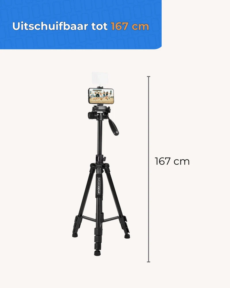 MOJOGEAR 167 cm 3-in-1-Stativ: Stativ, Einbeinstativ und horizontaler Arm