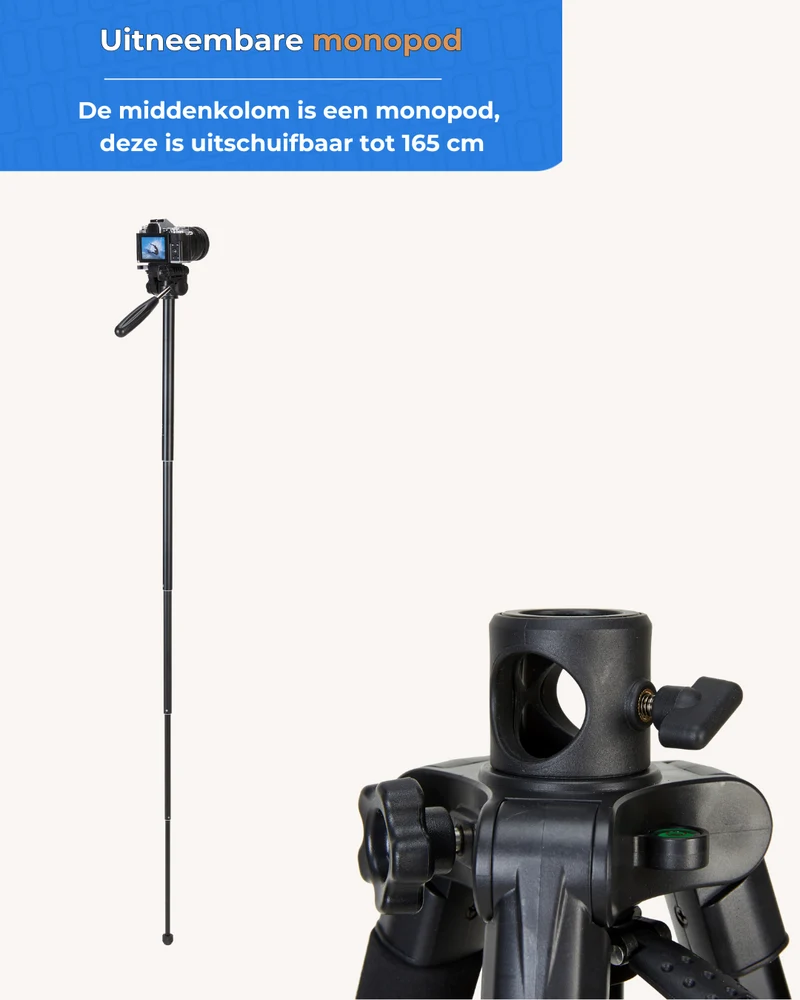 MOJOGEAR 167 cm 3-in-1-Stativ: Stativ, Einbeinstativ und horizontaler Arm