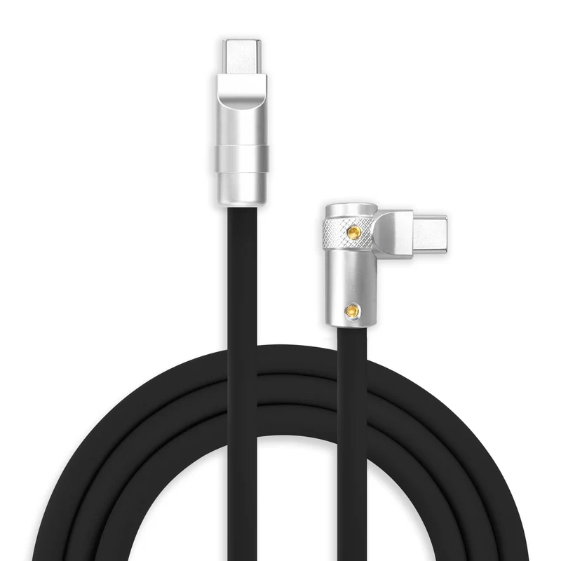 chubbycable 240W Charging Cable 90 USB C to C Cable, Black, 6.6FT
