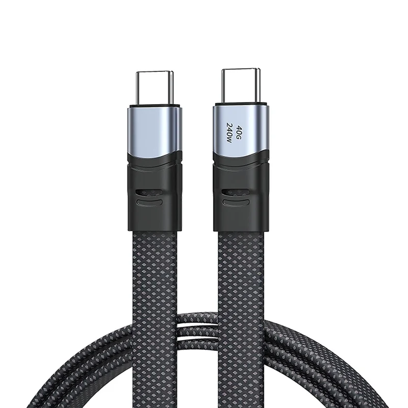 JUXINICE USB4 Cable 5FT Flat USB C to USB C Cable, Thunderbolt 4 Compatible 40Gbps Data Transfer, 240W PD Fast Charging & 8K@60H