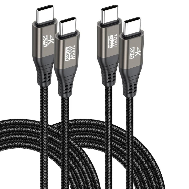USB C Portable Monitor Cable 6FT 2Pack,USB 3.2 Gen 2x2 Cable 20Gbps,4K,100W