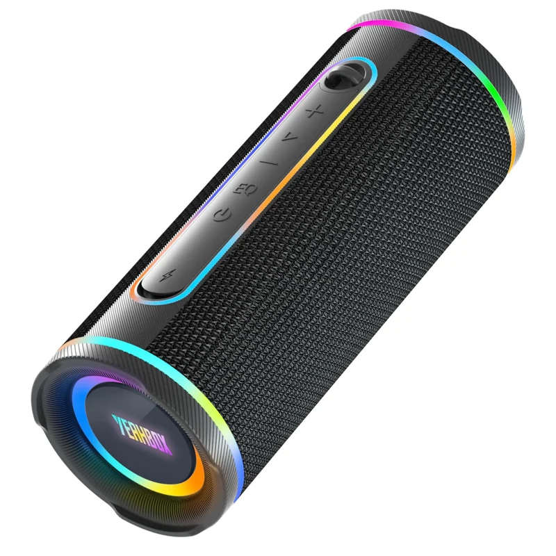 YEAHBOX P40 40W Bluetooth Speaker, HiFi Sound, IP67, RGB, Black