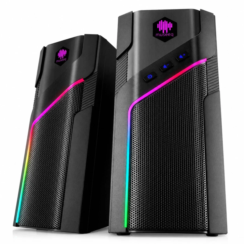museeq W206RE Computer Speakers for Desktop PC, Bluetooth RGB Lights