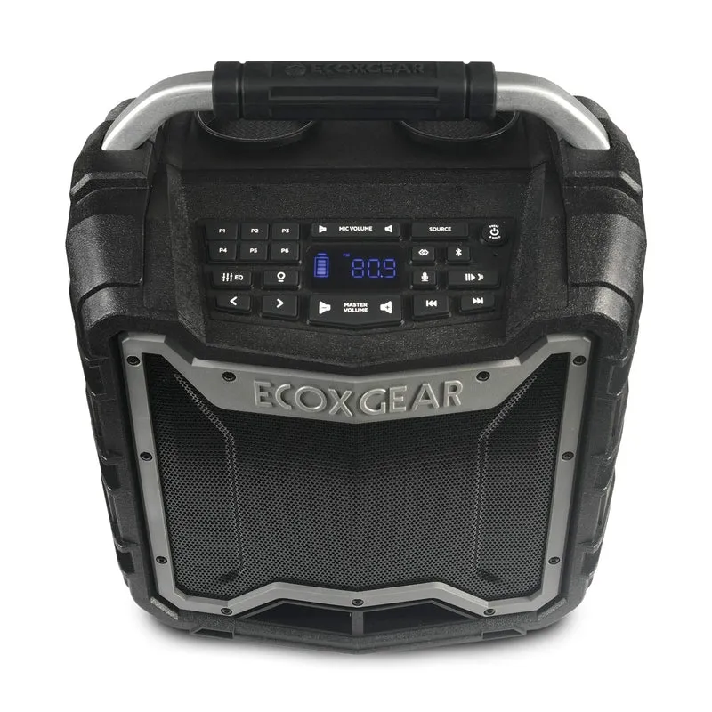 ECOXGEAR EcoTrek Rugged Waterproof Floating Portable Bluetooth Wireless 100 Watt Stereo Smart Speaker and PA System (Gray)