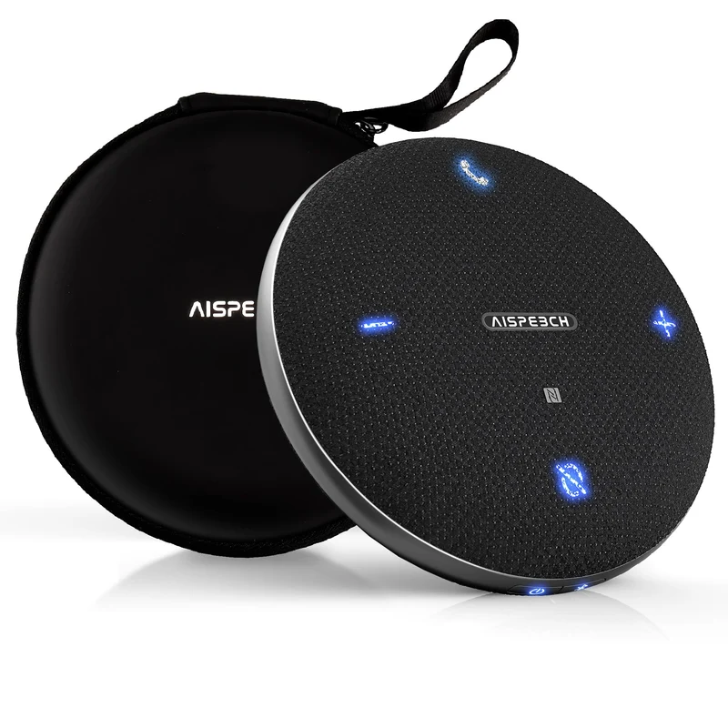 Conference Call Speaker and Microphone for Teams, Zoom, Home Office, Black