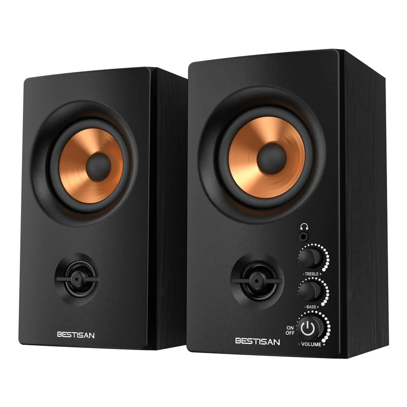 BESTISAN Active Bookshelf Speakers for Record Player