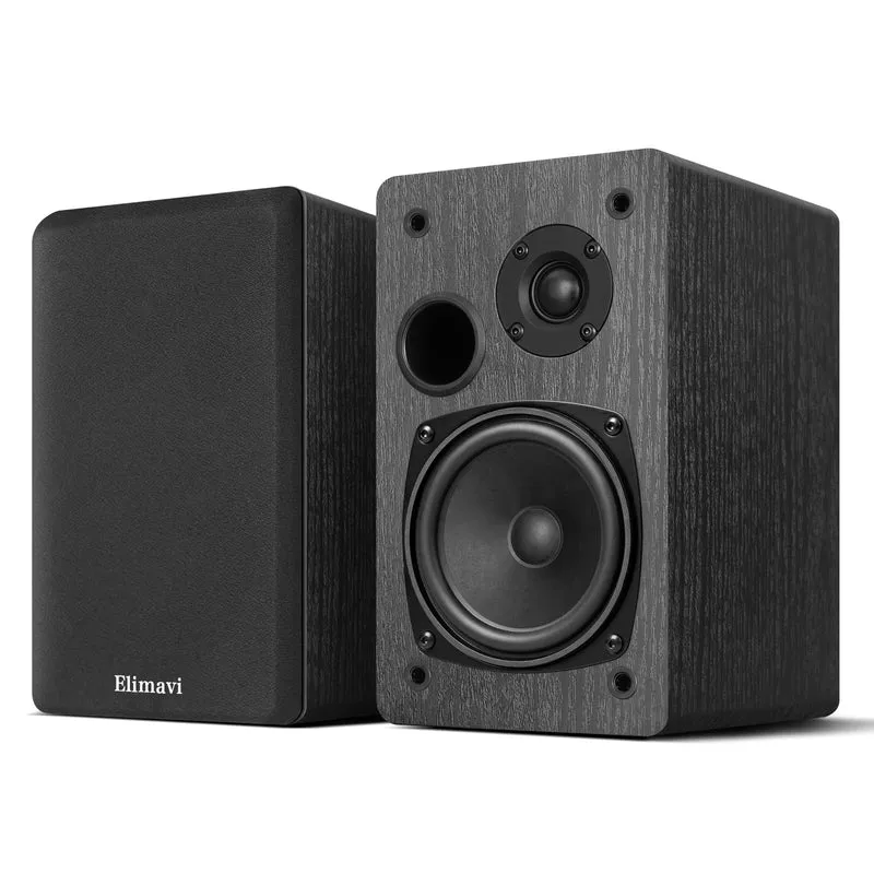 Elimavi Passive Bookshelf Speakers, Requires a Receiver or Amplifier, Black