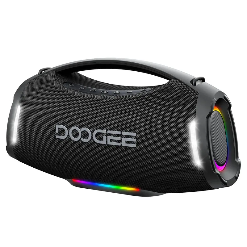 DOOGEEEco Portable Wireless Speaker,250W Peak/220W RMS Loud Boombox,Powerful Sound,14H Playtime,IPX5 WaterResistant,RGB Lights,