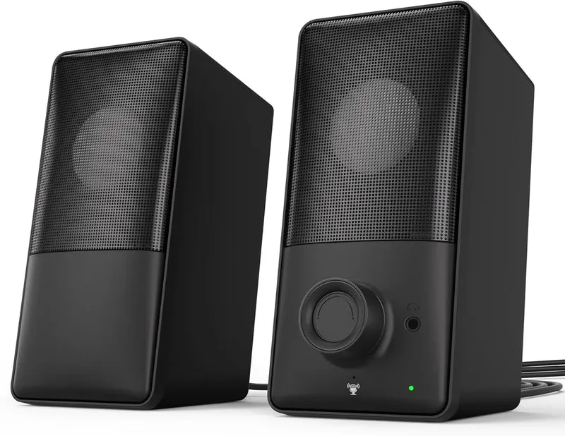 kstime Computer Speakers with Bluetooth 5.4, 14W Bass Reflex Stereo PC Speakers with 15 Tilted Design, USB Powered & AUX Inputs,