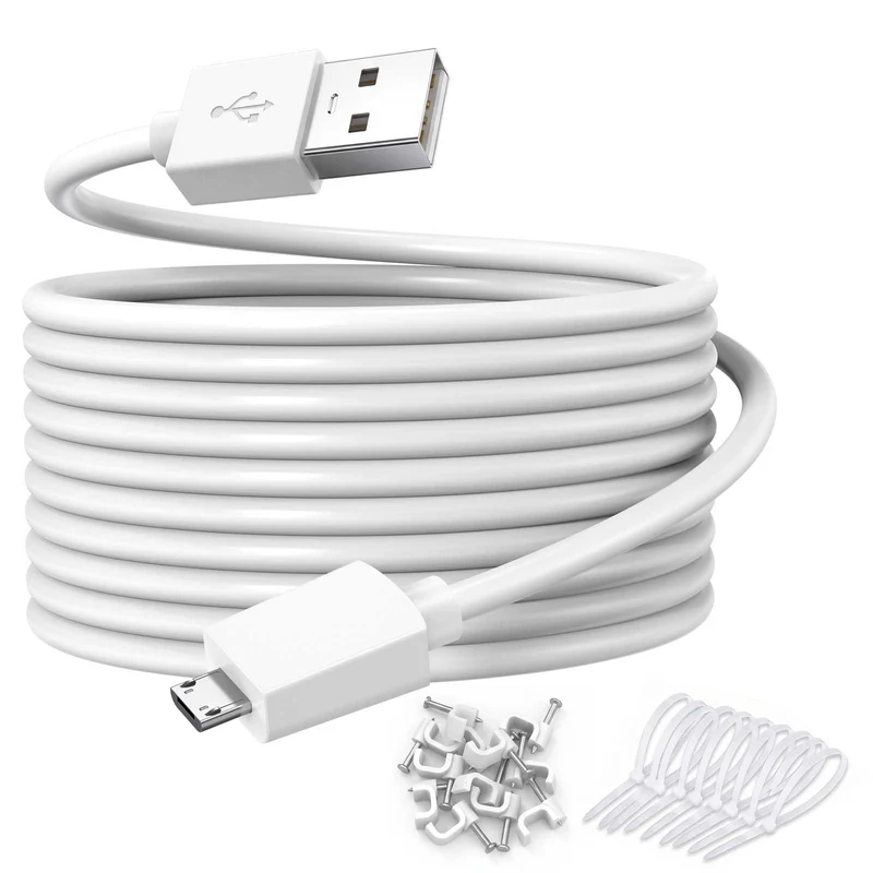 UVOOI 10 FT USBA to Micro USB Power Cable for Ring Indoor Cam (2nd Gen)