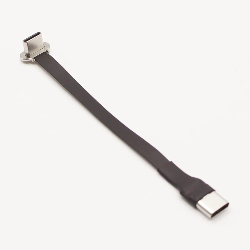 Xilaghy Right Angle USB C Flat Extension Cable 90 Degree USB C Male to Female Fast Charge Data Cord for Power Banks Phone(3.9in/