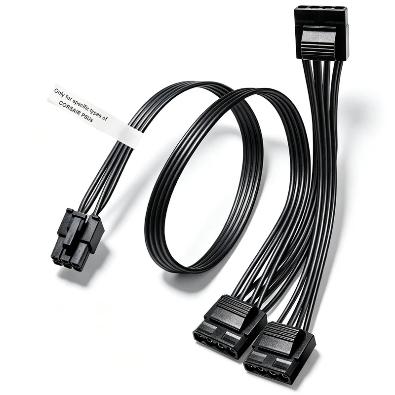 COMeap Molex Power Cable for Corsair PSUs, 6 Pin to 3X 4 Pin Molex Female Hard Drive Power Adapter Splitter for BTC Mining Riser