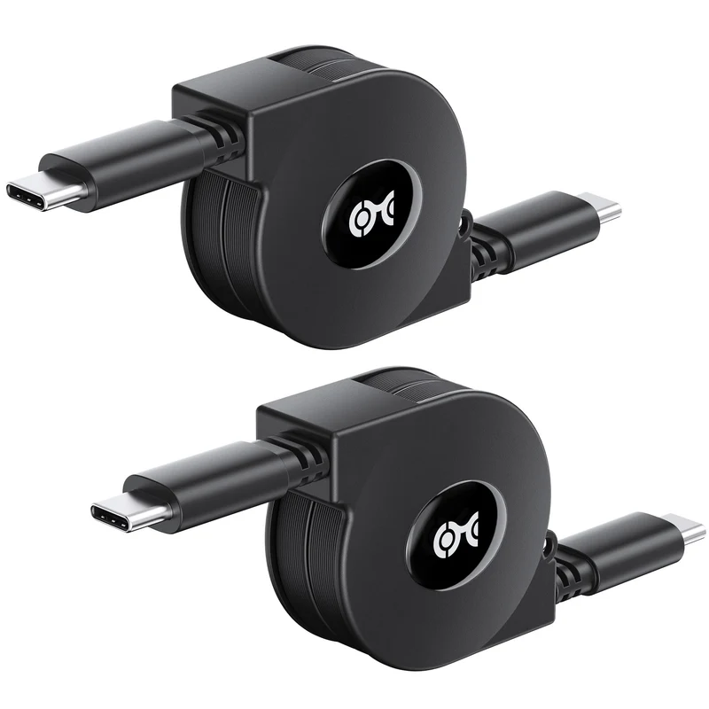 Cable Matters 2Pack Retractable USB C to USB C Cable, 3.3ft / 1m