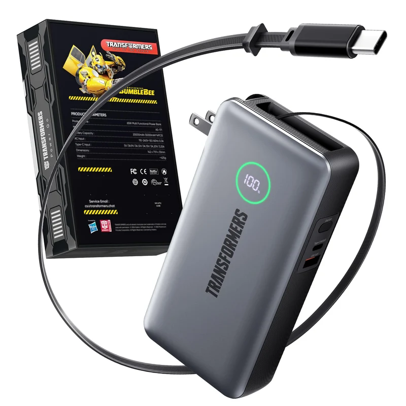 Transformers 3in1 Portable Charger, 65W Max 20,000mAh Travel Power Bank