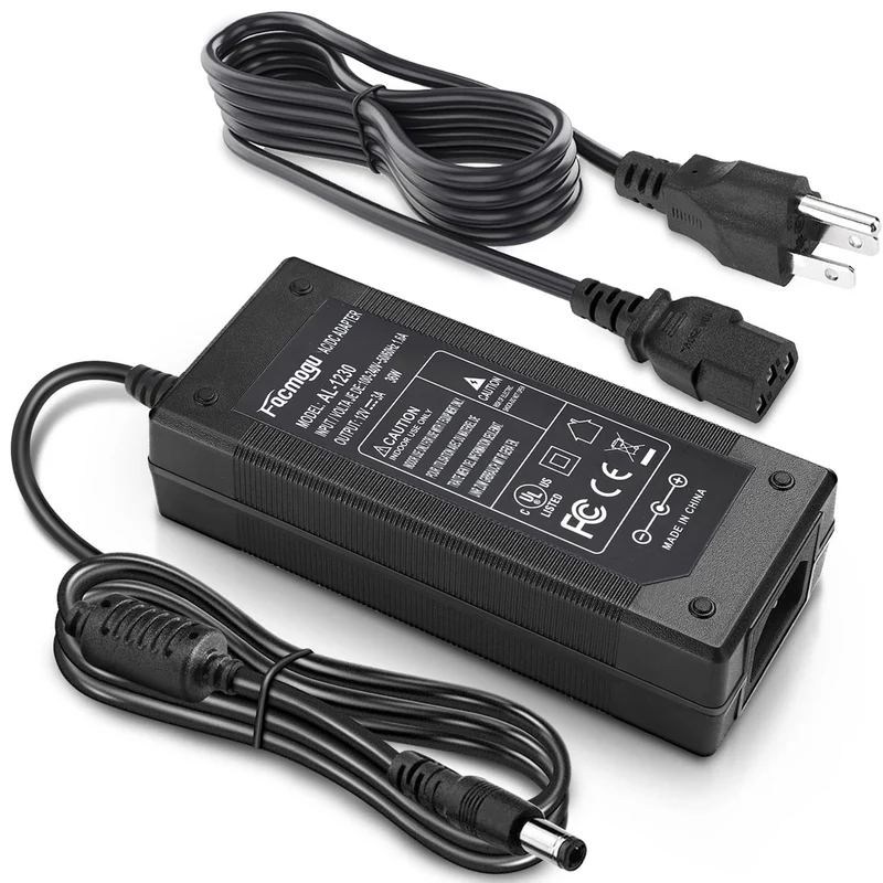 Facmogu 3 Prong DC 12V 3A 36W AC to DC Power Supply, Desktop Adpater