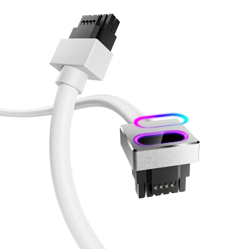 AsiaHorse Hydrus16PIN AType GPU PSU Extension Cable ARGB Light, Copper Wire MB Power Extension Cable Integrated Minimalist Des