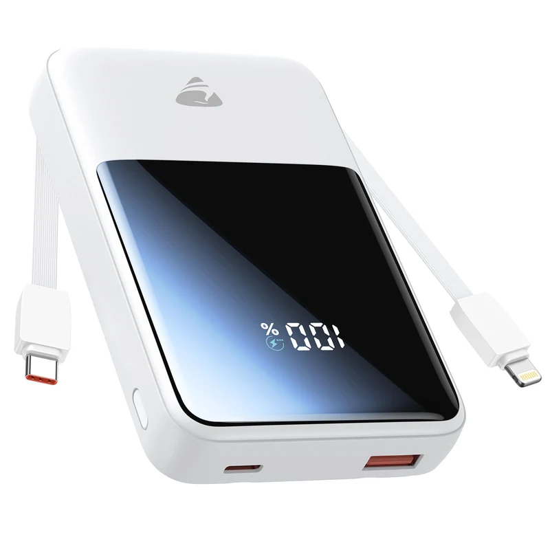 Aioneus 20000mAh Portable Charger, Power Bank with Built in Cables USB C 22.5W Fast Charging Battery Pack for iPhone 16 15 14 13