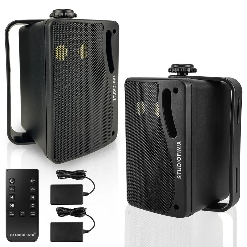 STUDIOFINIX 3.5 Inch Indoor Outdoor Wall Mounted Bluetooth Speakers, 200W Peak(100W Each) 3Way Waterproof, Wireless MultiSpeak