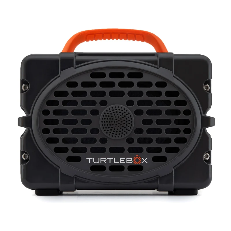 Turtlebox Original Gen 3 Outdoor Bluetooth Speaker, Gray/Blaze Orange