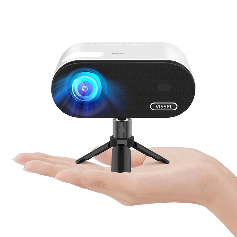 Mini Projector with WiFi and Bluetooth, VISSPL FHD 1080P Projector, Portable Outdoor Projector with Tripod, Home Theater Movie P