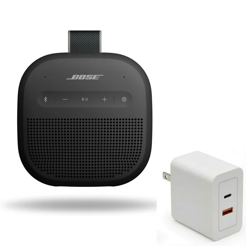 Bose SoundLink Micro Portable Bluetooth Speaker (2nd Gen) Bundle with Fast Charger, Wireless Outdoor Speaker, Up to 12 Hours Bat