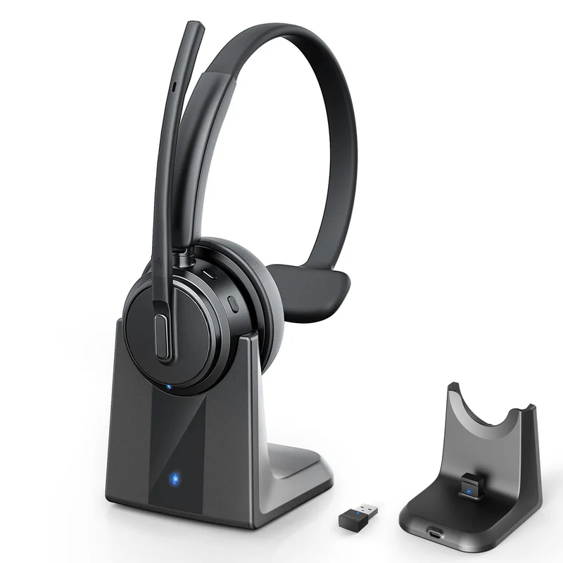Wireless Headset with Mic for Work, Bluetooth Headset ENC Noise Cancelling