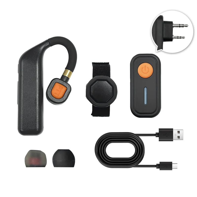 KPBAB Wireless Walkie Talkie Earpiece Kit with Bluetooth Adapter, 3Piece