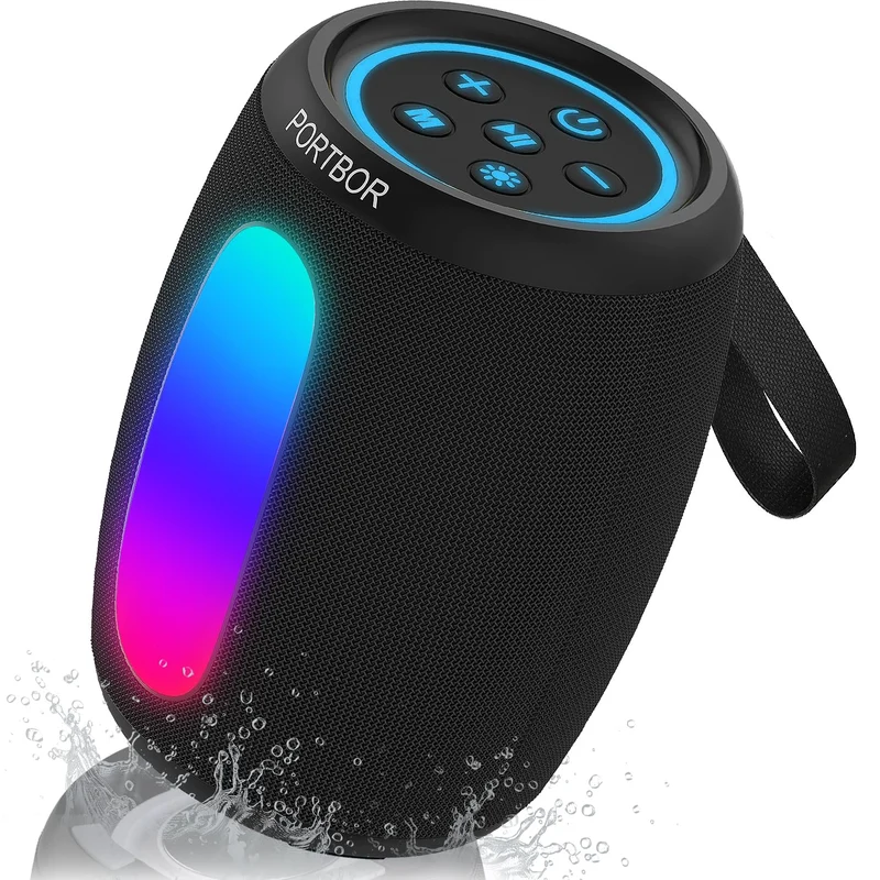 Portable Bluetooth Speaker Wireless, Powerful Stereo Sound, IPX5 Waterproof