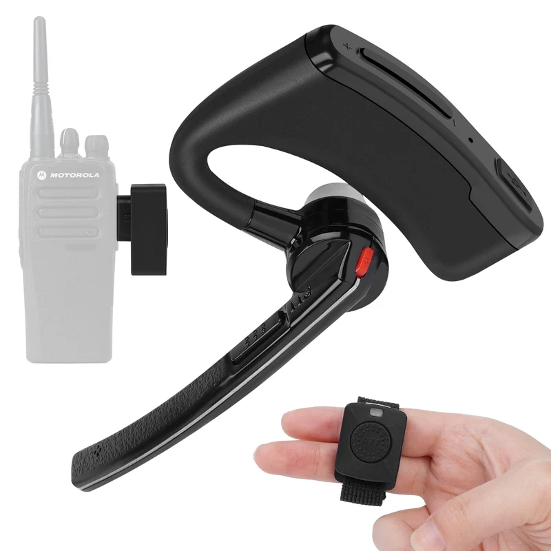 Bluetooth Earpiece Headset with PTT MIC for Motorola CP200 CP200D CP185 CLS1410 CLS1110 BRP40 DTR650 RDU2020 RDU4100 RDU4160D RD