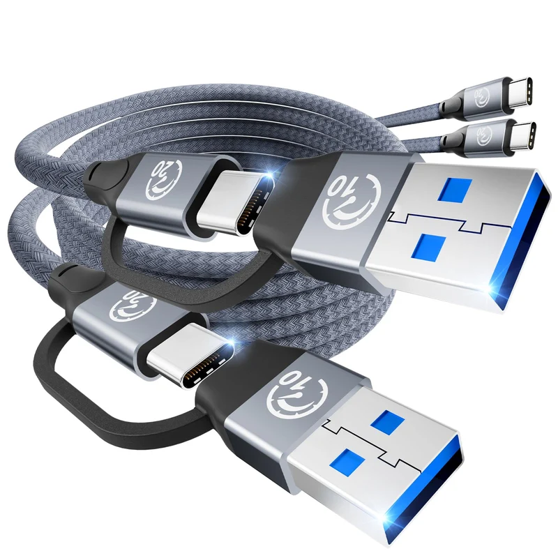 240W USB C Cable 6.6FT 2Pack, 20Gbps USBC 3.2 Cable, USB to USBC Cable