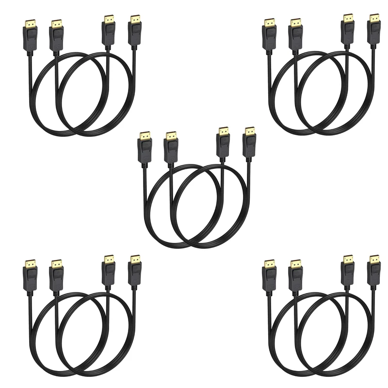 Display Port to Display Port Cable 3 FT 10Pack, DP 1.2 Cable, 21.6Gbps